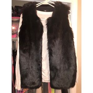 Black Fur Vest